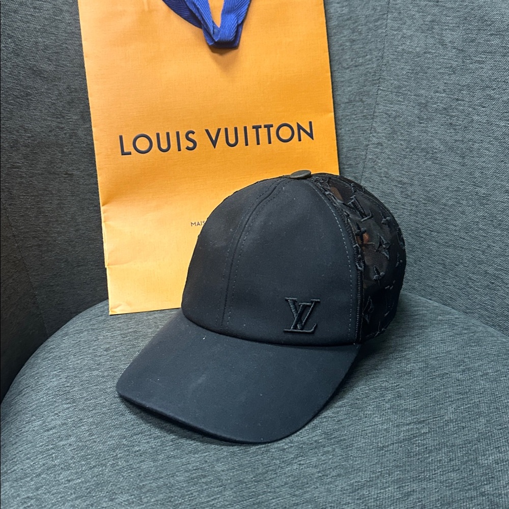Louis Vuitton Black Monogram Cap